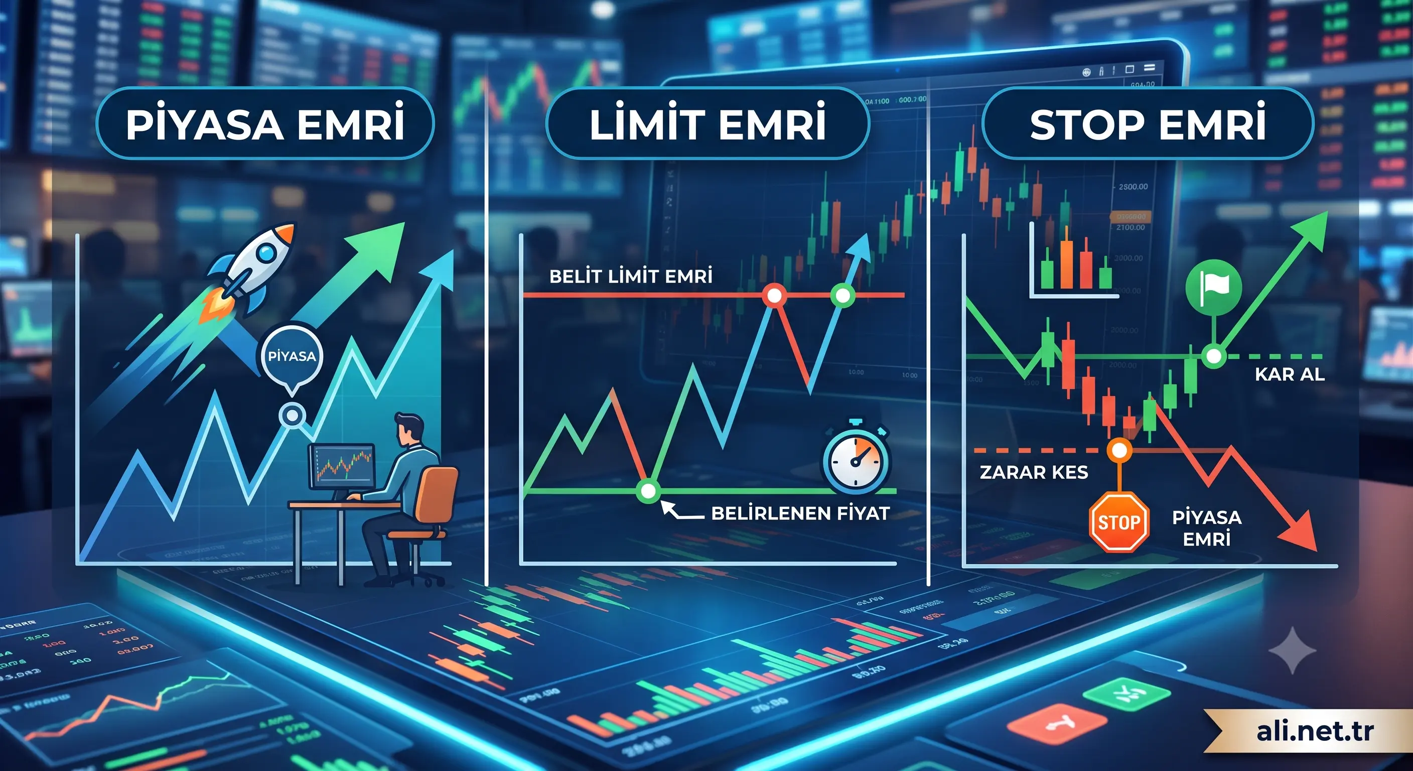Piyasa, Limit ve Stop Emirleri Nedir? Nasıl Kullanılır?